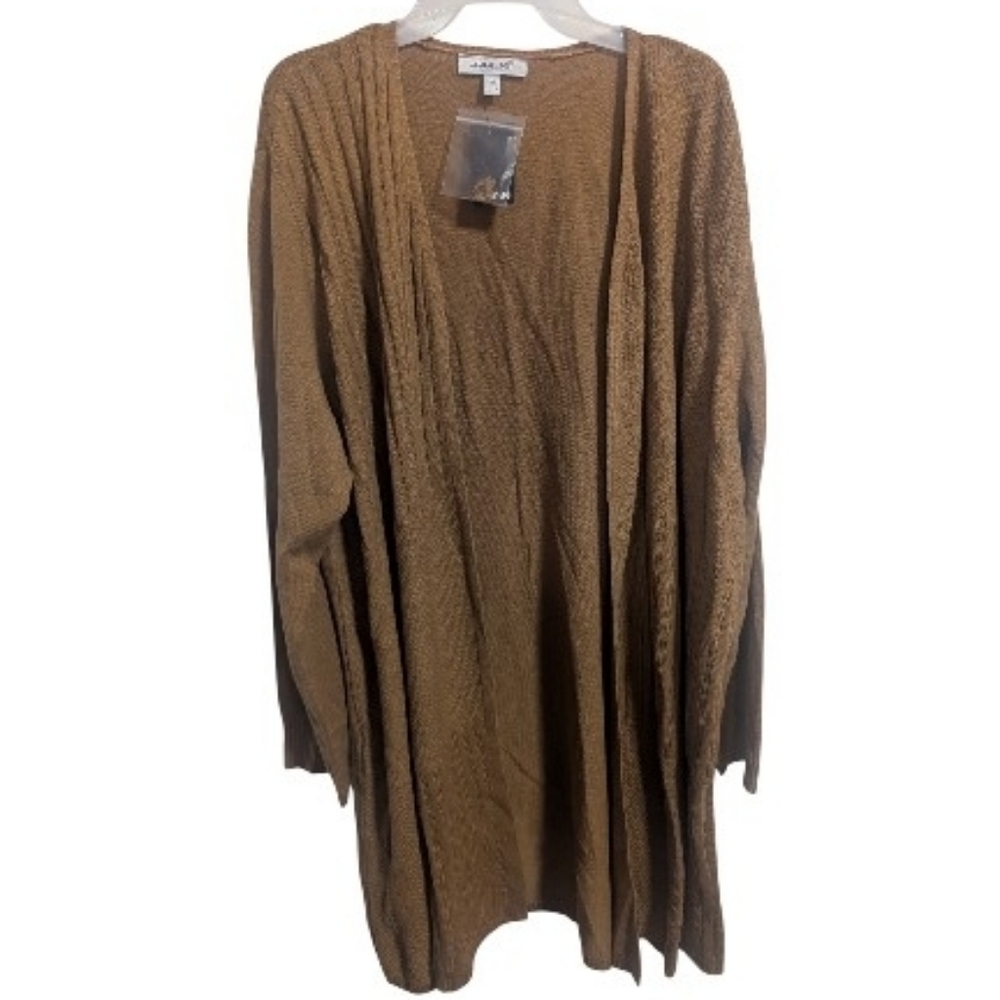 Avenue Women's Cardigan Sweater 4X Brown Knit